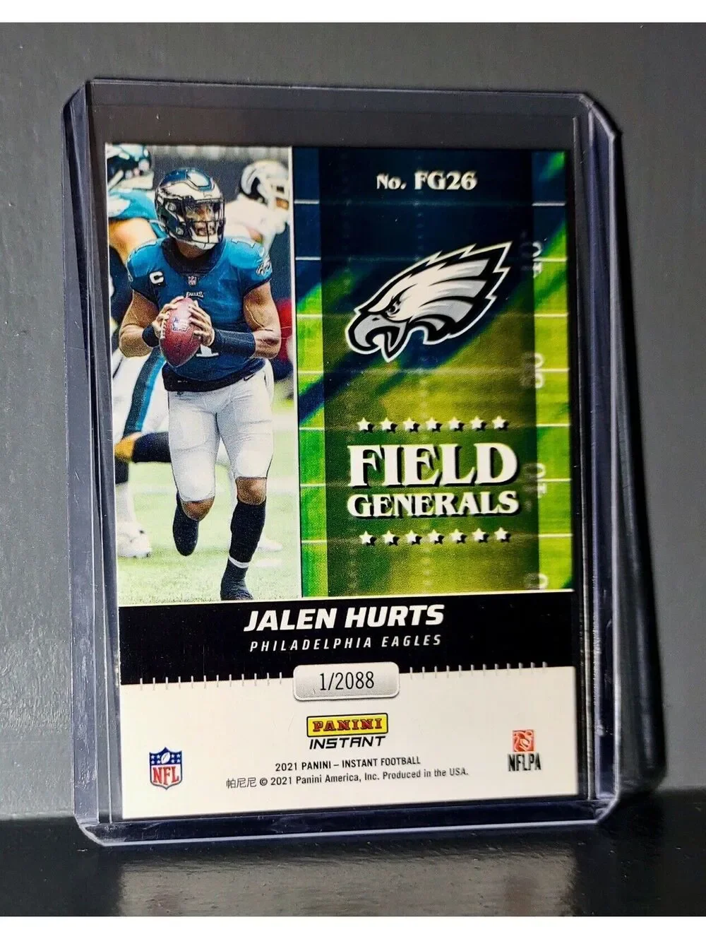 Jalen Hurts 2021 Panini NFL Field Generals #26 Rookie Card 1 of 2088 Eagles